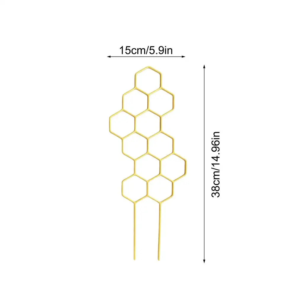 support plantes grimpantes jaune doré hexagonal moderne balcon jardin pot