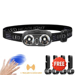lampe frontale led rechargeable bande ajustable mode moderne compact noir imprimé led headlamp