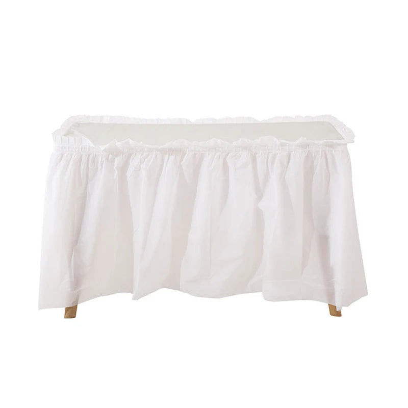 jupe table imperméable bleu clair rose bleu translucide plissée festive adhésive ruban adhésif