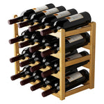 support bouteilles vin bois naturel moderne stable vis fixations 33cm 24cm 15cm respectueux environnement