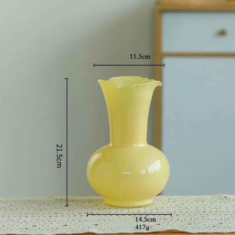 vase verre opaque moderne fleurs artificielles décoration table salon maison