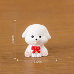 figurines chiens mignons résine cartoon peluche yeux colorés extérieur ornements micro paysage