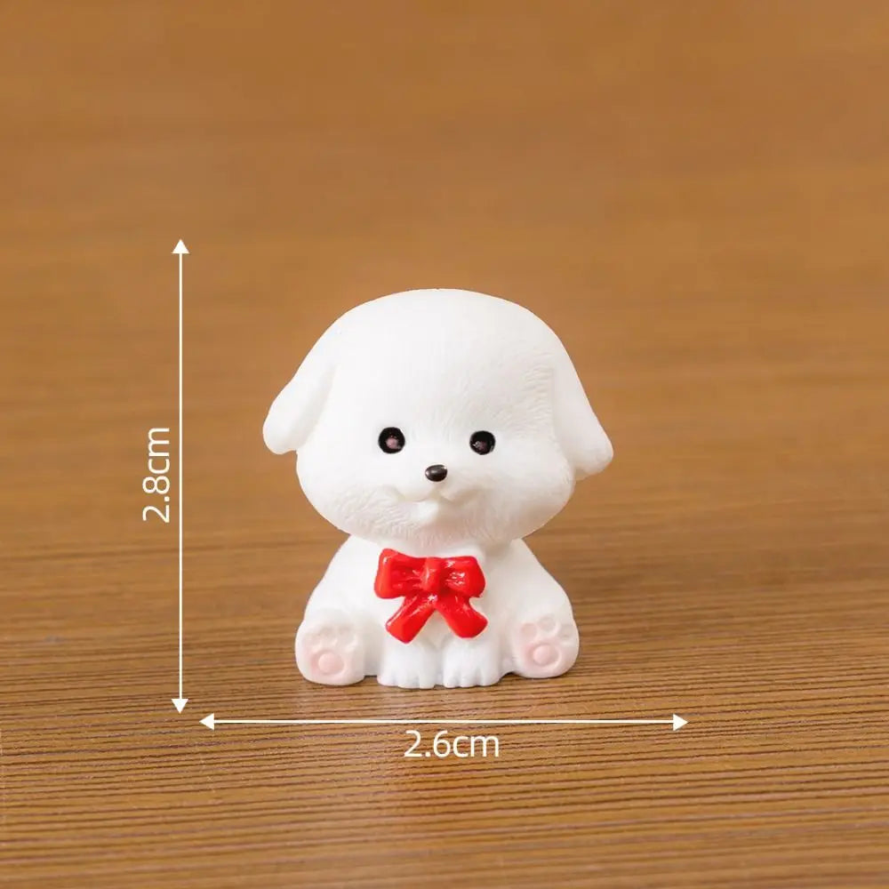figurines chiens mignons résine cartoon peluche yeux colorés extérieur ornements micro paysage