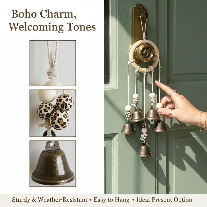 mobile sonore boho cloches marron blanc annuaire central decoration murale chambre salon