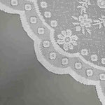 rideau blanc fleur géométrique translucide brodé 140x60cm polyester nordique décoration fenêtre