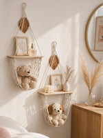 hamac suspendu moderne blanc beige bois opaque fixé mur