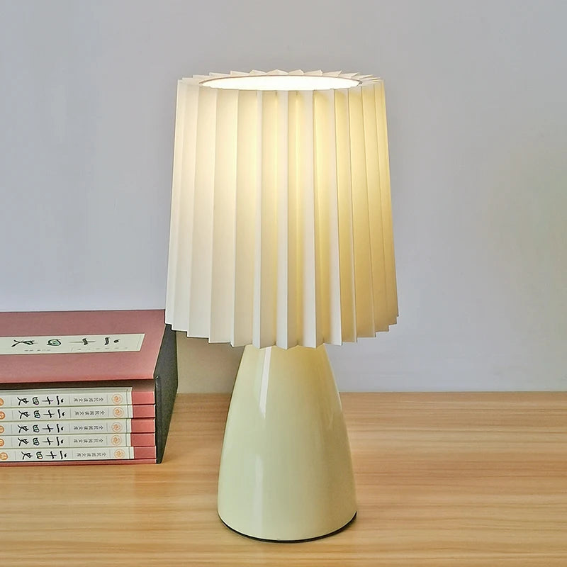 lampe table moderne plissée blanc rose orange 5w led 60lm certifiée ul ccc