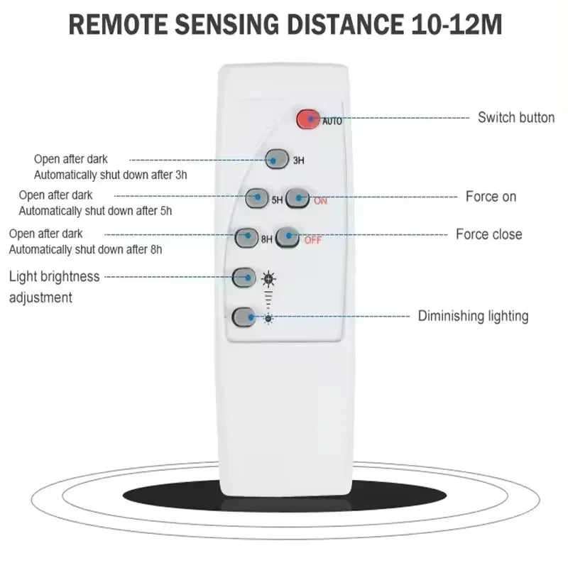 lampe solaire moderne noire blanche ip67 anti eau 356led smart control clips fixés