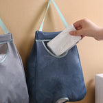 sac poubelle suspendu polyestère réutilisable bleu marine gris noir maille fine moderne crochets muraux