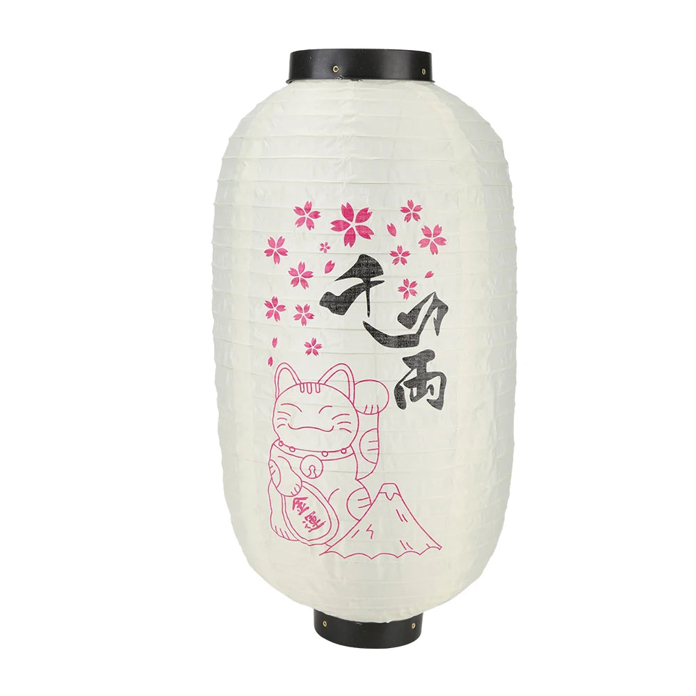 lanterne japonaise traditionnelle suspendue tissu blanc rouge décoration fête mariage intérieur extérieur