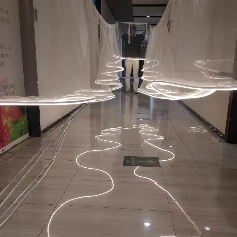 rideau lumineux blanc plissé moderne décoration mariage anniversaire fête 20m