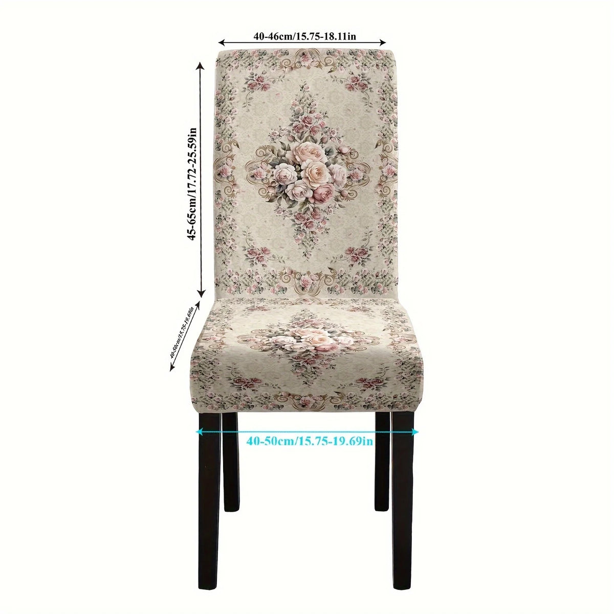 housses chaise fleur brodées beige rose vintage adhésif élastique polyester coton spandex
