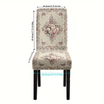 housses chaise fleur brodées beige rose vintage adhésif élastique polyester coton spandex