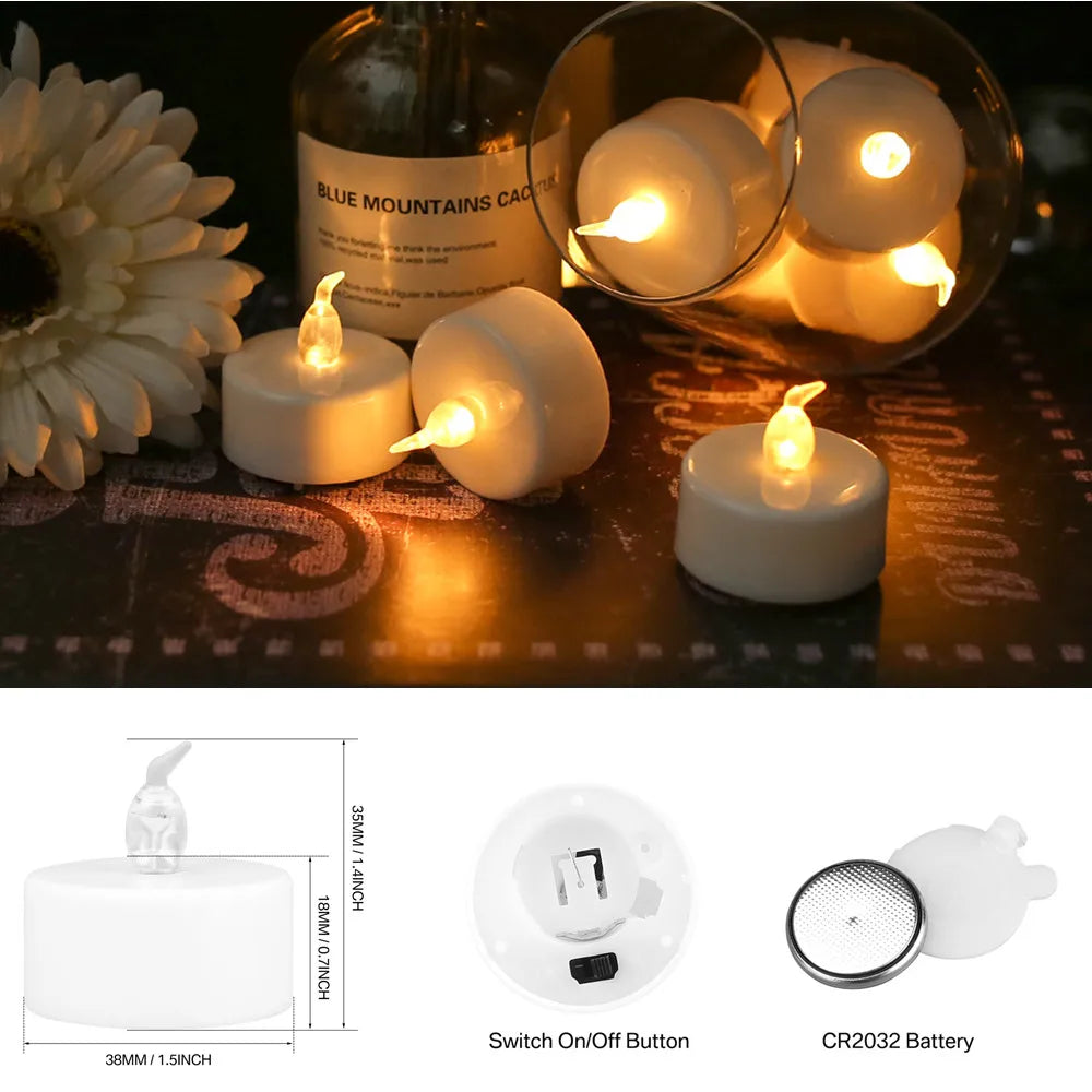 bougies led sans flamme scintillantes blanc modernes lumineuses pack 12 24 6pcs