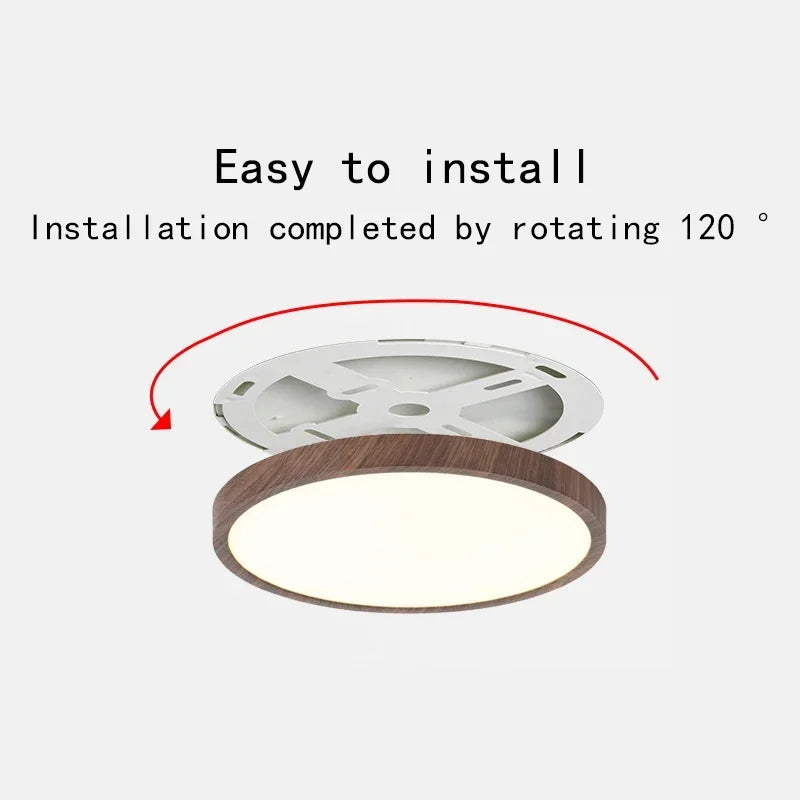 lampe moderne bois grainé blanc led surface ultrafine chambre salon cuisine