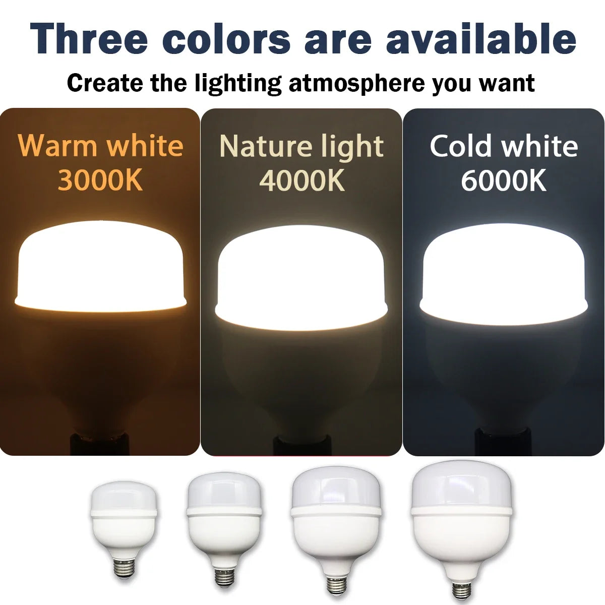 Ampoules LED 20W 30W 40W 50W blanc moderne base E27 25000h 2200 lumens