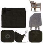 housse protection chaise noire moderne coton polyester cordons serrage sac rangement poignées rembourréespaque