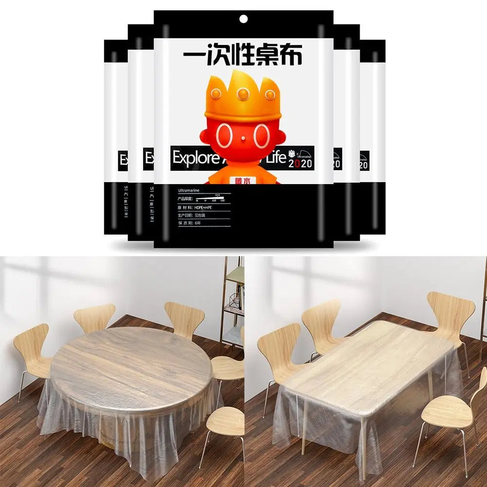 nappe jetable transparente moderne 140cm 160cm 180cm 200cm imperméable anti poussière meubles pique nique