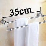 porte serviettes mural or cristal rondelles classique vis invisibles double barres 615mm