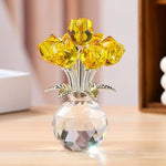 bouquet fleurs artificielles cristal rouge jaune rose bleu vert violet blanc moderne transparent