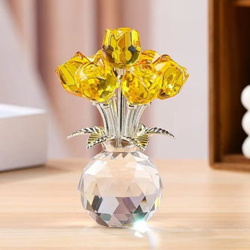 bouquet fleurs artificielles cristal rouge jaune rose bleu vert violet blanc moderne transparent