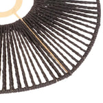 suspension lumineuse tissée noir beige moderne artisanal fan shaped opaquer