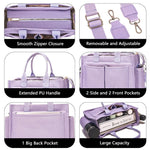 sac main femme violet uni moderne poches multiples bandoulière ajustable toile nylon