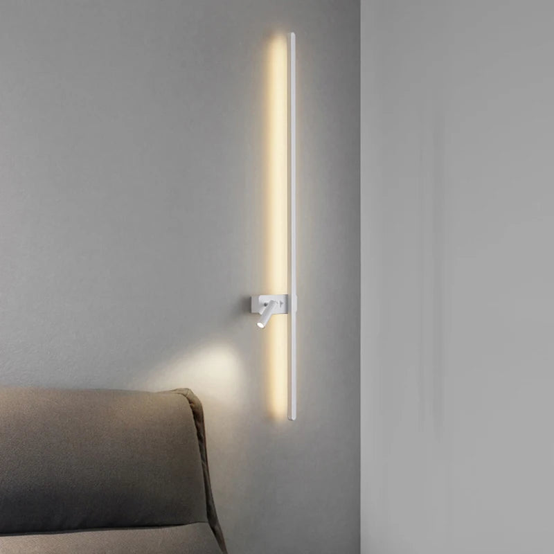 lampe murale moderne 92cm noir blanc vis fixation chambre salon entree