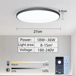 plafonnier led intelligent télécommande intensité variable moderne blanc noir gris minimaliste