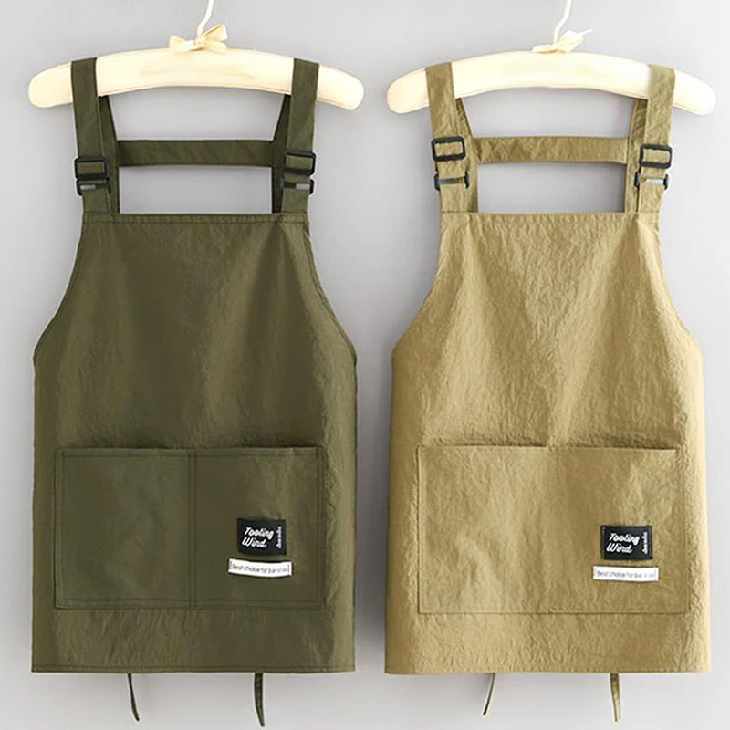 tablier cuisine marron vertolive rouge uni moderne fonctionnel boucles pocheavant étiquette logossering