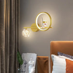 lampe murale moderne or noir blanc support sphère lumineuse figurine étude chambre entrée