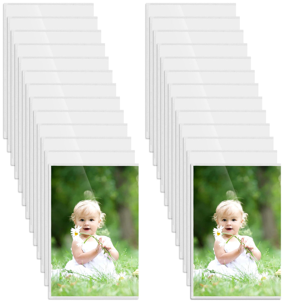 cadres photo magnétiques blancs transparents modernes 24 pièces pvc réutilisables photothèque montage