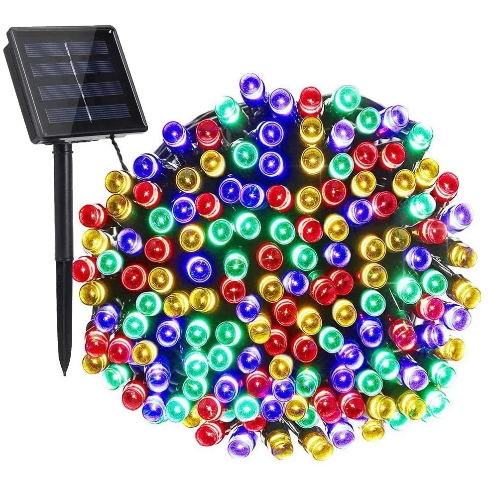 guirlande lumineuse solaire multicolore moderne modes ip67 étanche 300 led 33m