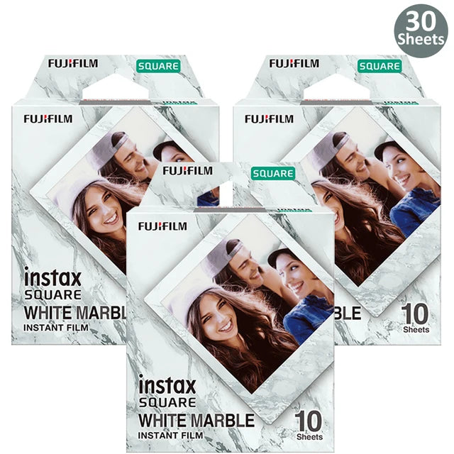 film instantané fujifilm square marbre blanc 10 feuilles compatible sq6 sq10 sp3