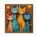 Tableau ornements floraux croix lion agneau or bleu rose noir blanc marron gothique fixation