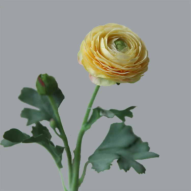 décoration intérieure ranunculus artificiels fleurs soie multicolore blanc crème jaune rouge salon maison