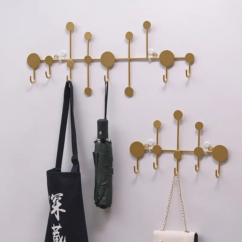Porte-manteau mural design à 6 crochets en alliage d'aluminium bronze
