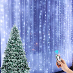 rideau lumineux multicolore transparent 100 led modes télécommande moderne festif