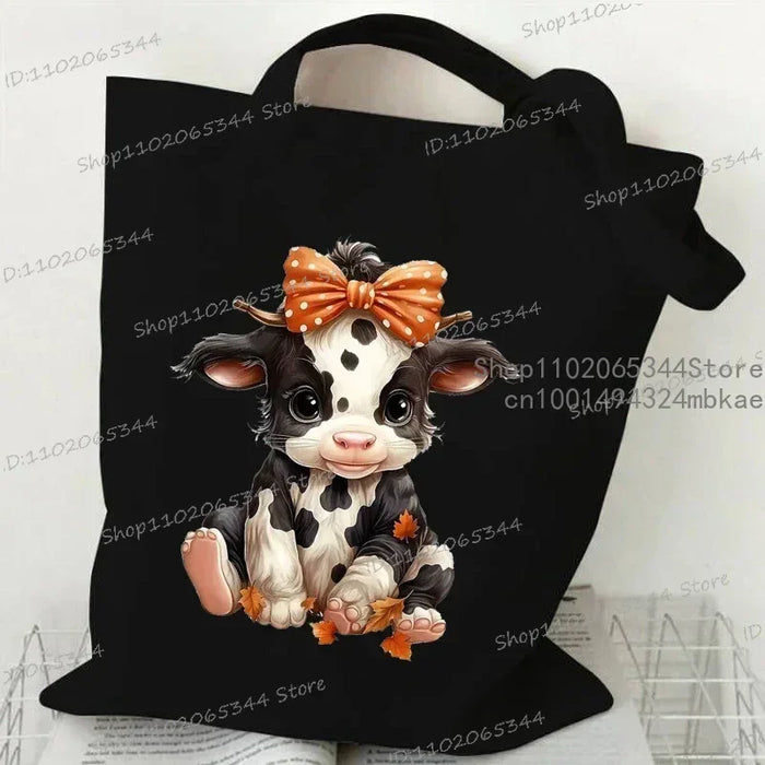 sac main bandoulière toile vache dessin animé occasion fête cartoon appliques