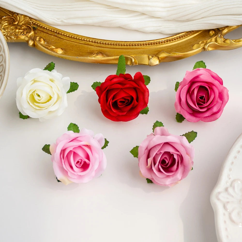 fleurs artificielles roses soie feuilles vertes décoration mariage fête intérieur