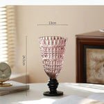 vase transparent classique gravé strié base solide décoration maison fleurs hydroponique