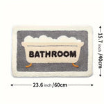 tapis bain gris moderne motif baignoire absorbant antidérapant PVC