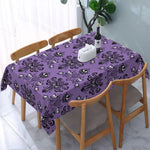 nappe moderne motif floral oeil violet noir blanche table halloween maison campingextérieur