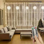 rideau lumineux blanc multicolore modes télécommande transparent moderne vacances chambre noël