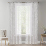 rideau floral transparent classique dentelle intérieur extérieur filtration lumière