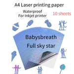 papier autocollant imprimable a4 blanc moderne 10 feuilles étanche imprimante jet d'encre bricolage artisanat