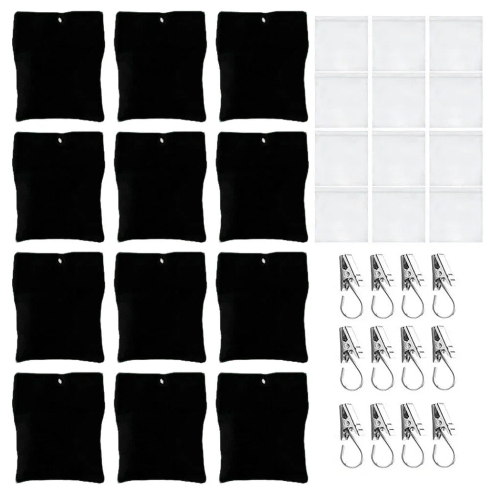 rideaux exterieur sacs noirs filtres blancs pinces linge accessoires pergola decorationextérieur opaquesemitransparent