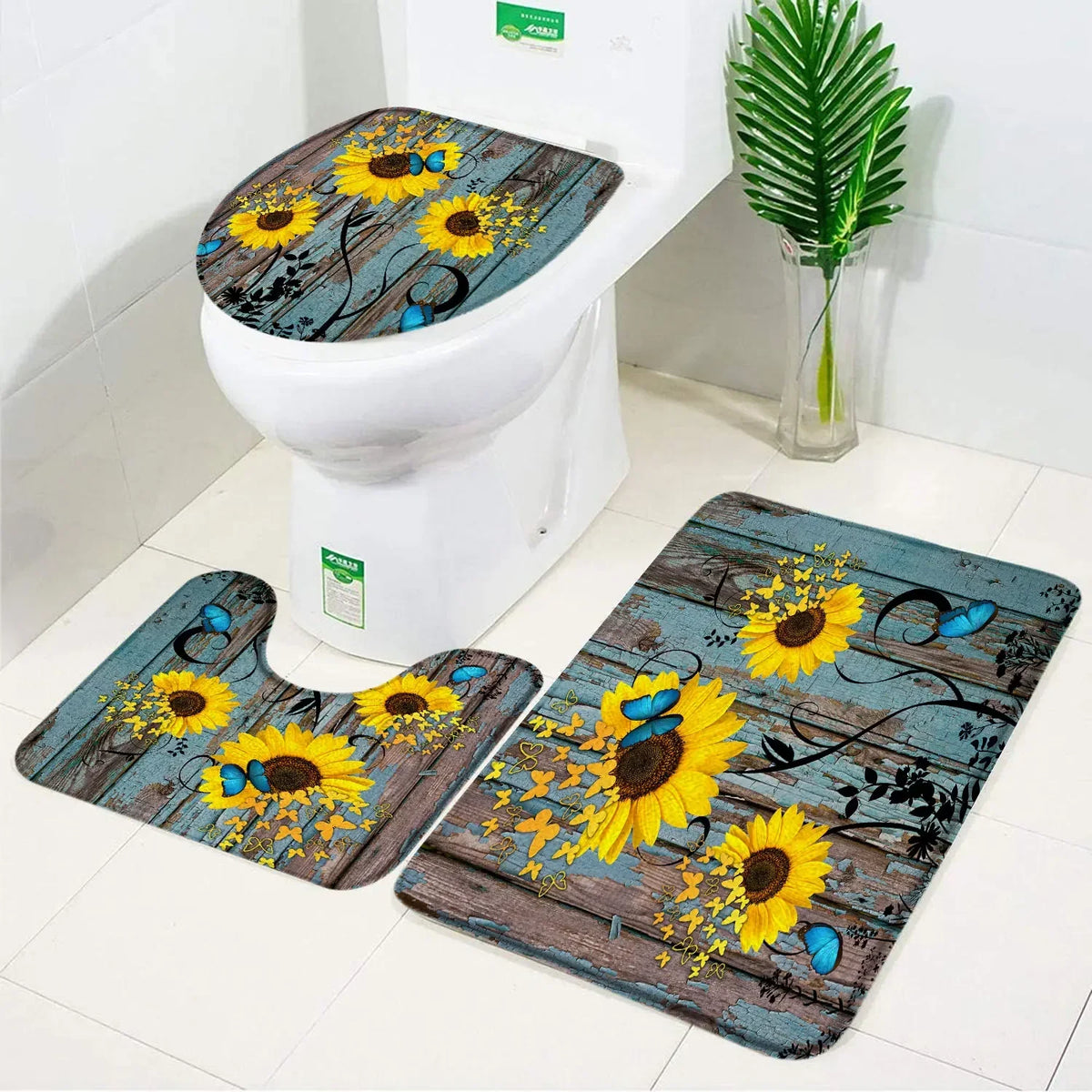 ensemble tapis bain salle bain rouge fleurs roses motif moderne coton doux décoratif