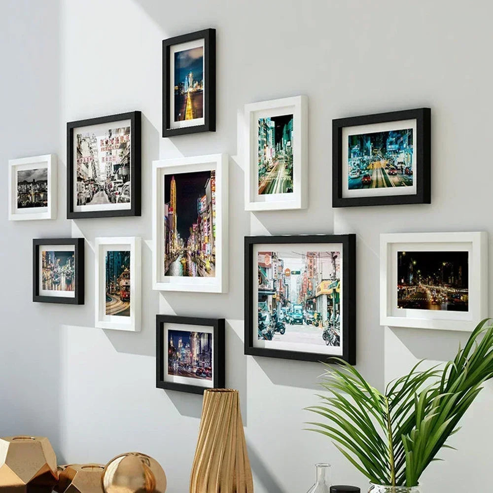 cadres photo modernes verriers blanc noir jaune rose lisses brillants divers motifs illustrations enfants