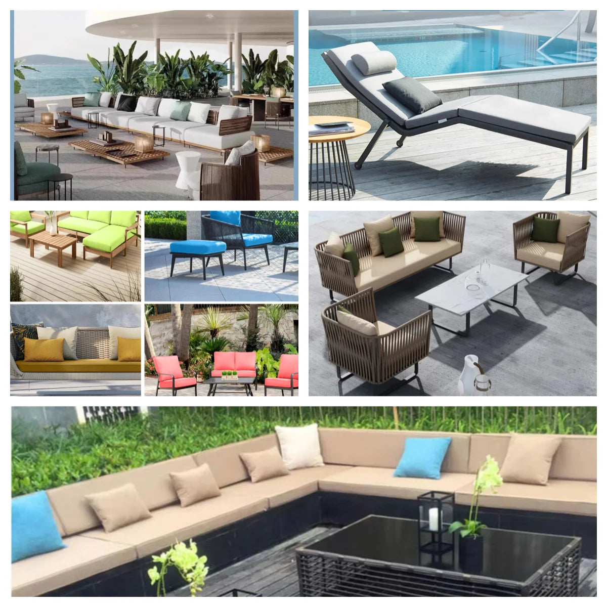 Coussin de banc violet personnalisable dans un salon de jardin moderne